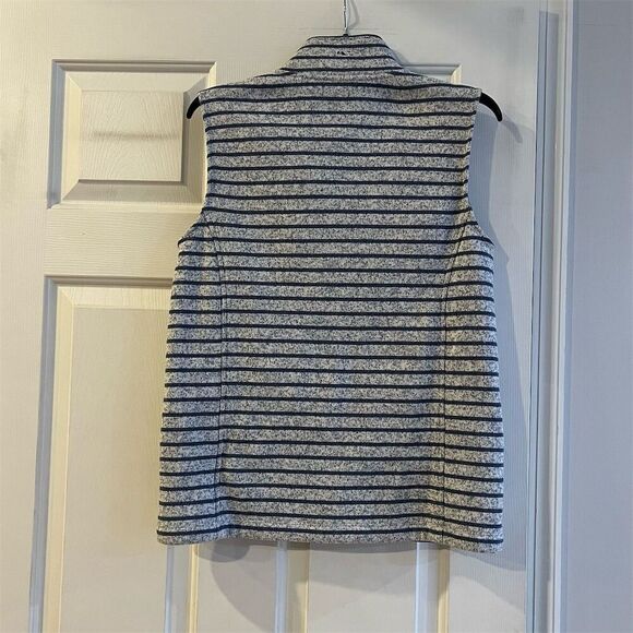 Vineyard Vines Women's Striped Fleece Vest Gray Size M Casual Outdoor - Picture 6 of 7